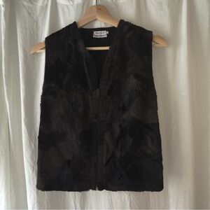 Vintage black fur vest